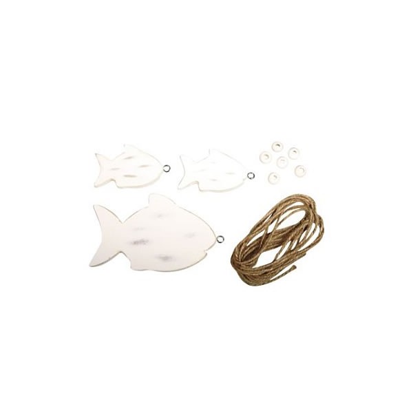 Guirlande de poisson en bois