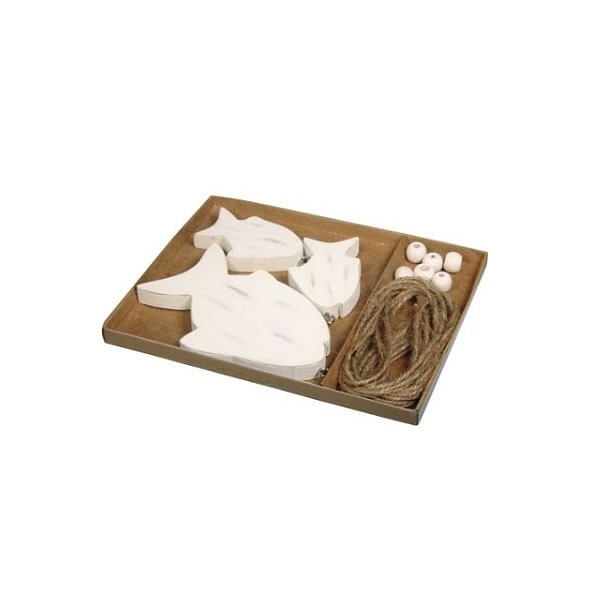 Guirlande de poisson en bois