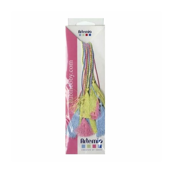 Set de 6 glands, couleurs pastelles