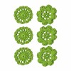 Crochet Flowers green, 4cm, 6 pcs