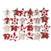 Wooden numbers from 1 to 24, silver / red