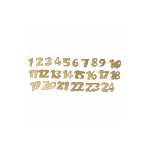 Adventskalender-Zahlen gold, 1 bis 24, 2cm