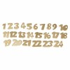Adventskalender-Zahlen gold, 1 bis 24, 2cm