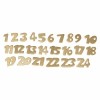 Cardboard numbers gold from 1 to 24, 2cm