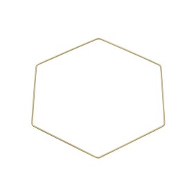 Estructura de metal oro, hexágono, 20cm
