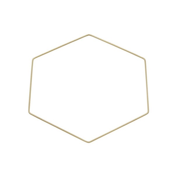 Metal frame hexagon, gold, 20cm