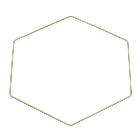 Estructura de metal oro, hexágono, 30cm
