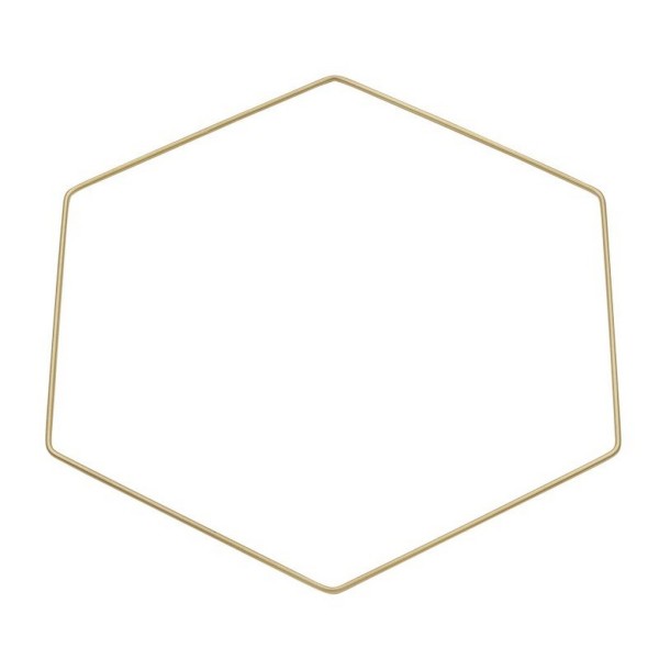Cadre en métal or, hexagone 30cm