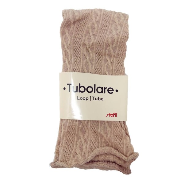 Baumwoll Loop 100x8cm, Zopfmuster, beige