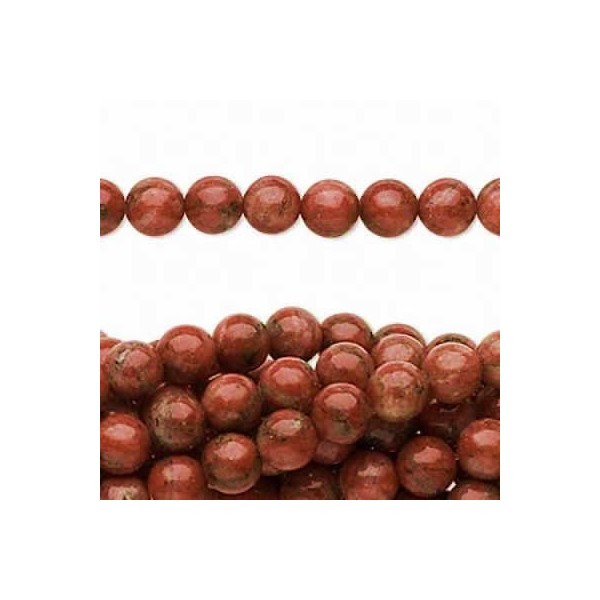 Red Jasper, Ø6mm, 30 pcs