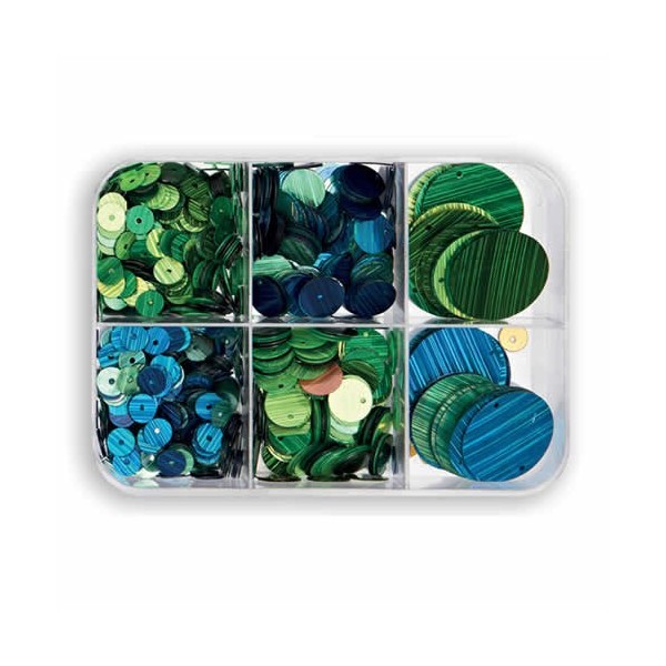 Paillettes mix, blue/green