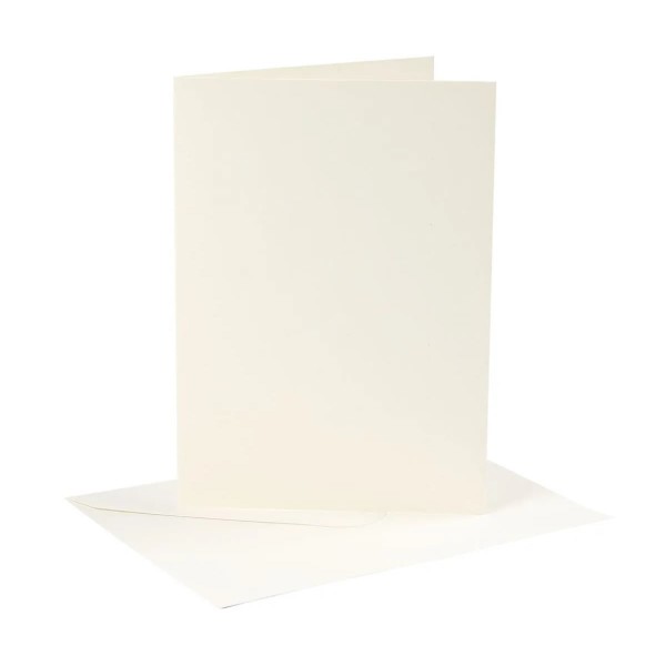Set 10 cards and envelopes, cream white