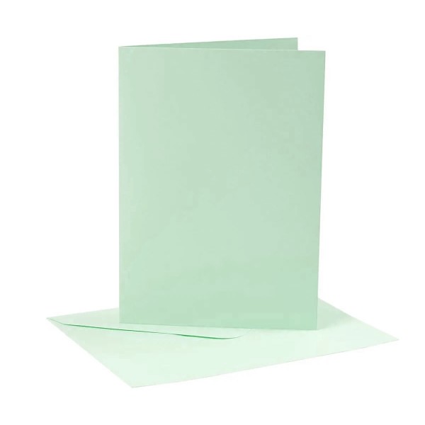 Set 10 cards and envelopes, light green