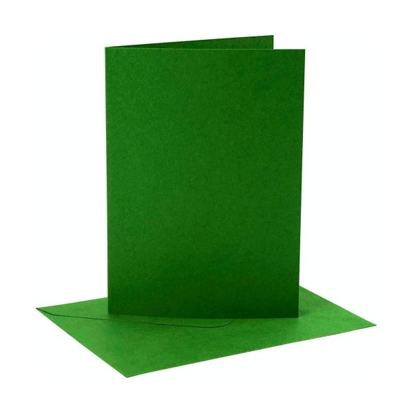 Set 10 cards and envelopes, green