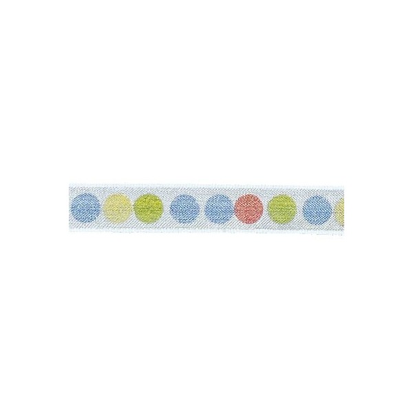 Ruban dots, bleu/orange, 15mm/1m