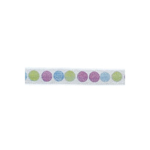 Ribbon "Dots", blue/purple, 15mm/1m