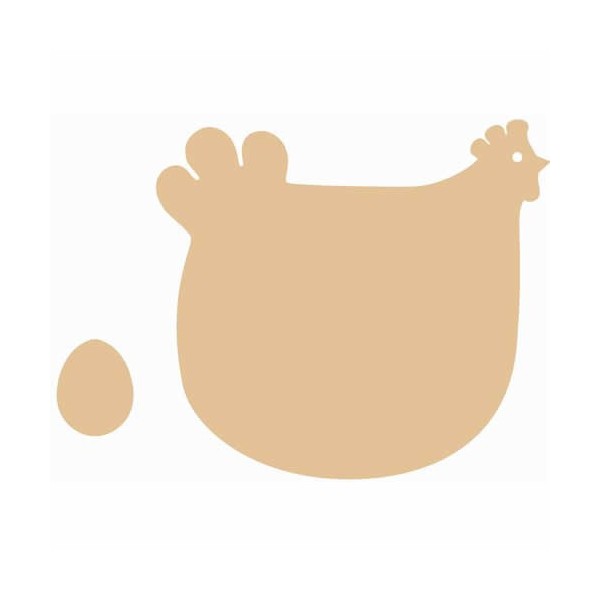Wooden hen, 10cm, 3 pcs