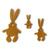 Felt rabbits, brown, 9 pcs