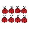 Felt ladybugs, black/red, 3cm, 8 pcs