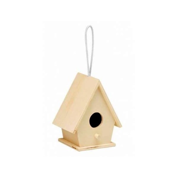 Wooden bird house 10x7.5x12.5cm