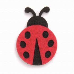 Mariquita de fieltro, 3cm, rojo/negro, 8 pzas