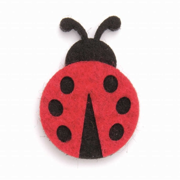 Mariquita de fieltro, 3cm, rojo/negro, 8 pzas