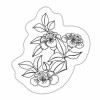 Sello de silicona, flor chino, 45x40mm
