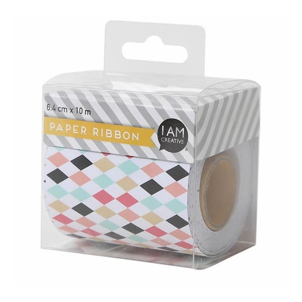 Papierband Rhombus, 6.4cm/10m