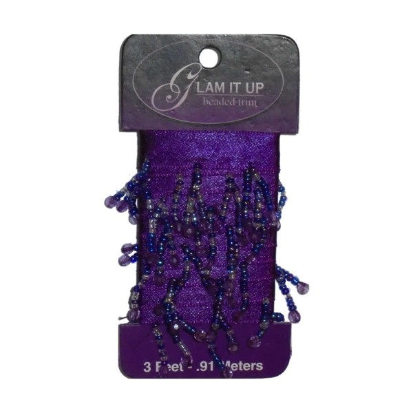 Glam it Up - Bordure de perles, purple, 0.91m