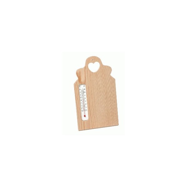 Holzbrett mit Thermometer