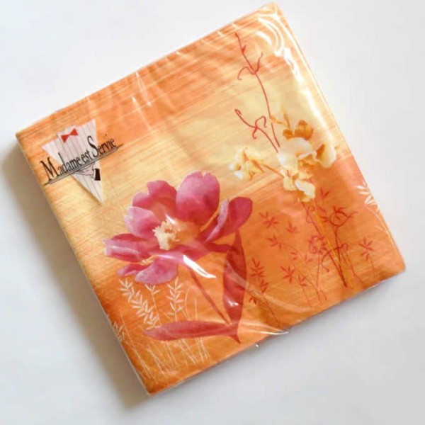 Serviettes Indo China Lagoon orange, 1 paquet/20 pcs