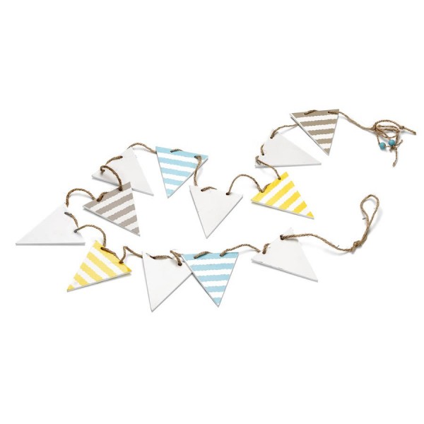 Wooden pennant garland, 1.5m