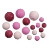 Holzperlen gerillt, pink-mix, 10-20mm, 22 Stk