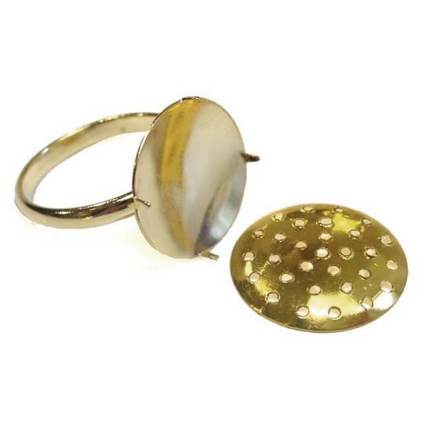 Ring with sieve, colour gold, 1 pce