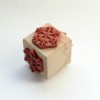 Cube en bois avec 4 tampons 35x35mm, flocons