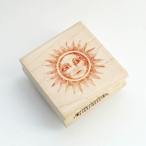 Rubberstamp Sun Face, 5x5cm