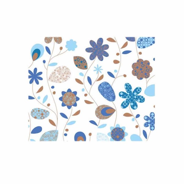 Papier transparent "Landhausblumen" bleu