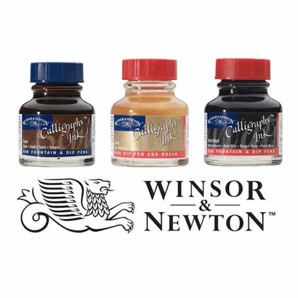 Winsor&Newton, 3 encres pour calligraphie