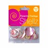 Mother-of-pearl circular buttons, 12-22mm, pink