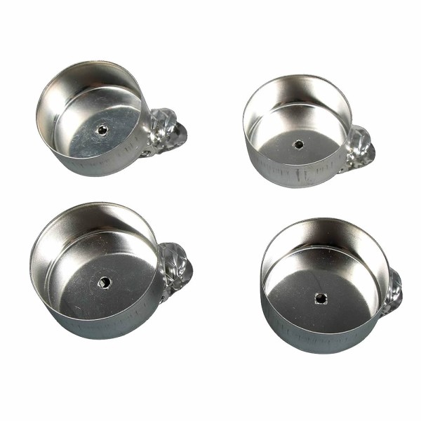 Bougeoirs en métal couleur argent, 4 pcs