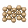 Boules en bois percées 15mm, or, 15pcs