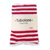 Tube en coton extensible, 30x5cm, rayé rouge/blanc