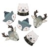 Piezas de madera osos, zorros, renos - 3,8-5cm, 6 pz