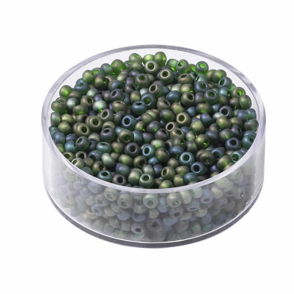 Bohemian Rocailles Beads, 2,5mm, 17 g, green