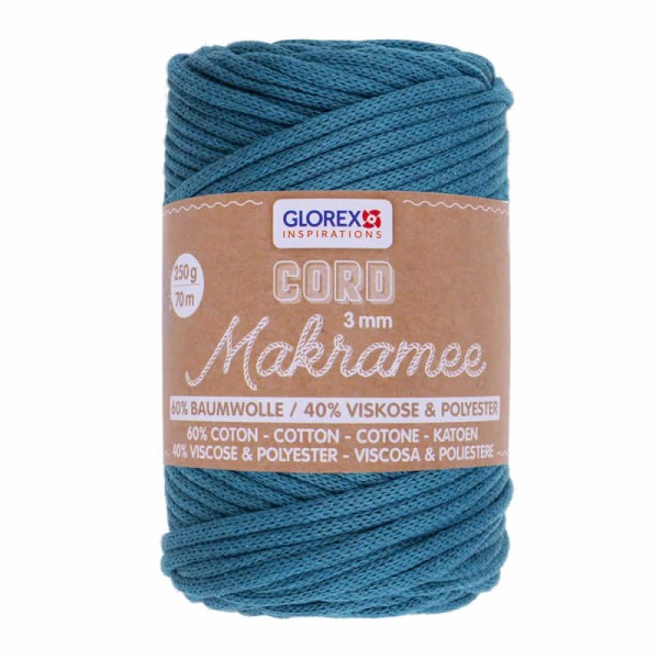 Fil pour macramé, 3mm/250g, turquoise