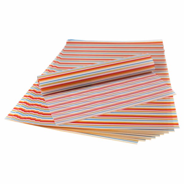 Transparent paper stripes red-orange