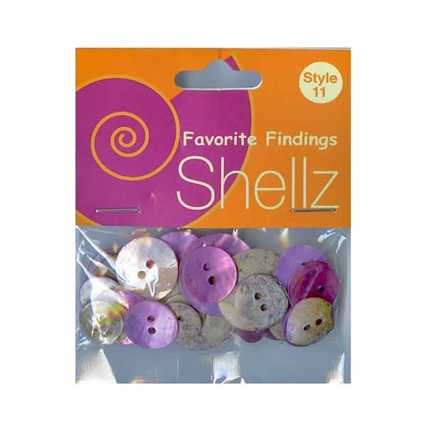Mother-of-pearl circular buttons, 12-22mm, purple
