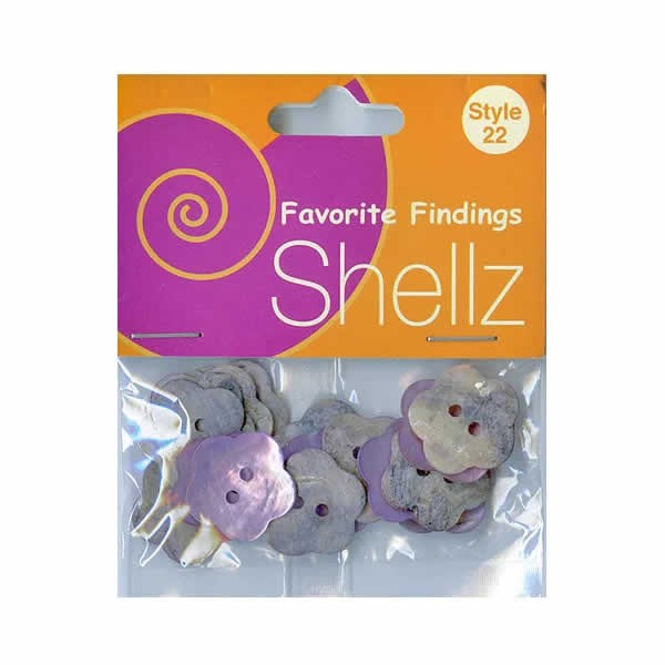 Boutons en nacre fleur 20mm, violet