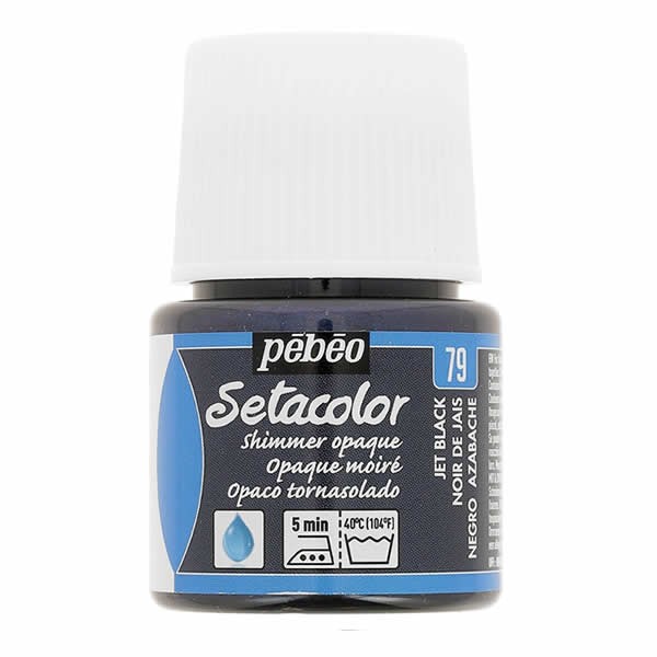 Setacolor opaque, shimmer jet black