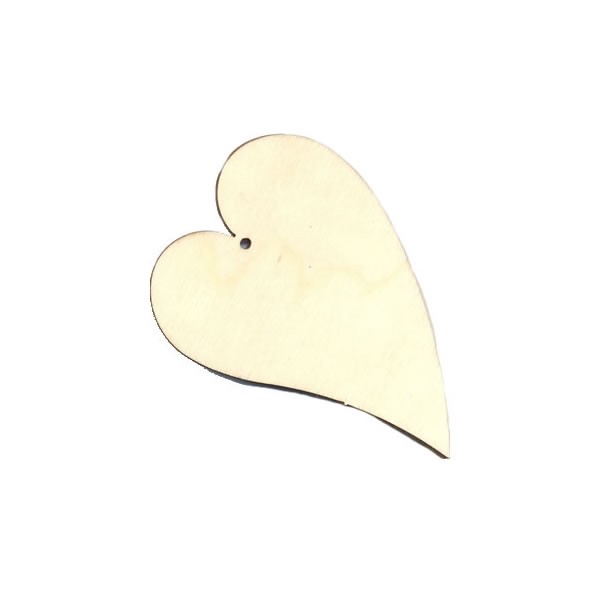 Wooden hearts 8cm, 10 pcs